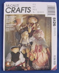 5126 23'' SOFT STUFF GIRL BOY RAGDOLL, ATTACHED CLOTHING PATTERN